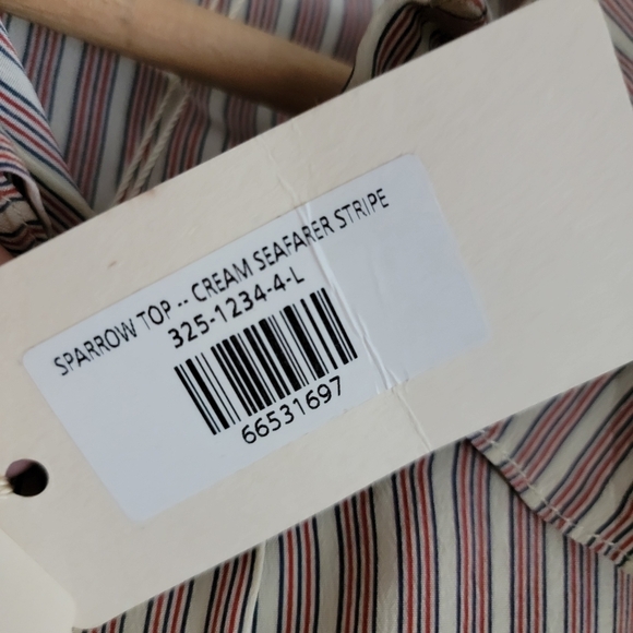 Doen Sparrow Top  in Cream Seafarer Stripe size L NWT - Picture 9 of 11